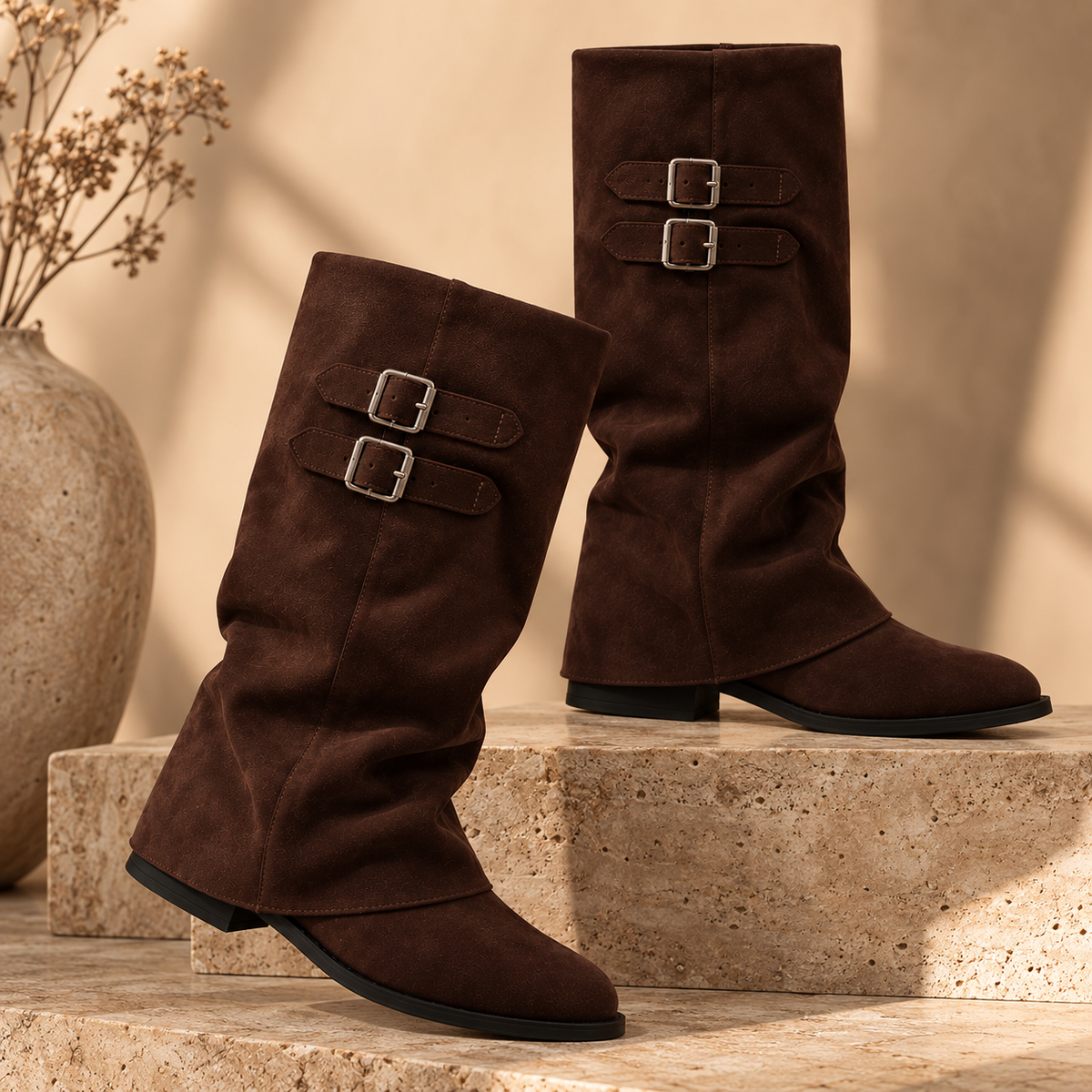 Stivale Slouchy con Fibbie