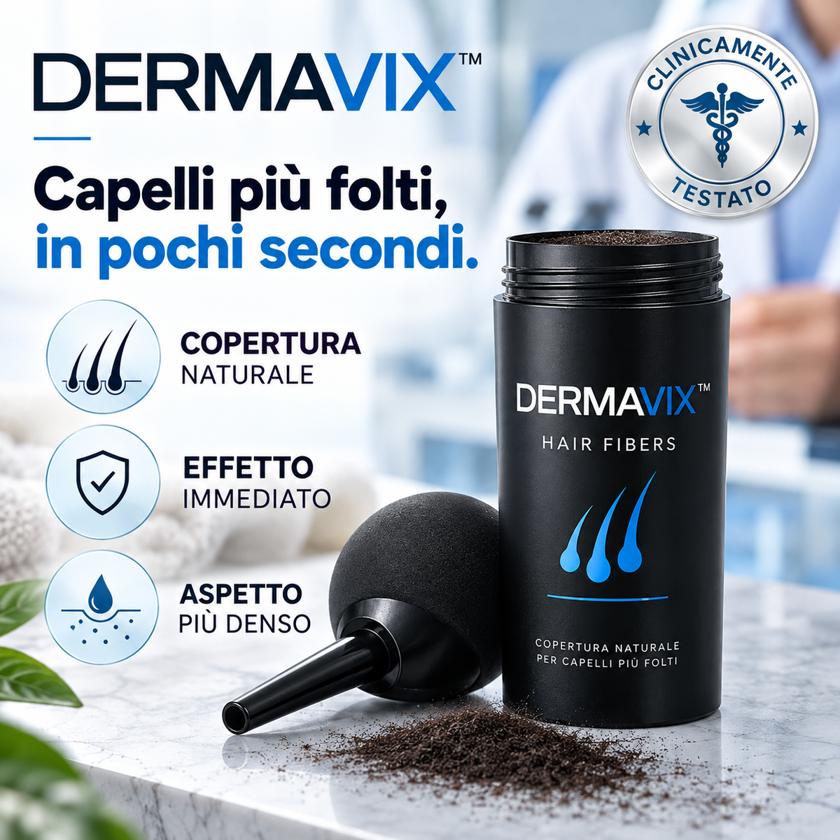 DERMAVYX™ | Fibre Volumizzanti per Capelli e Barba