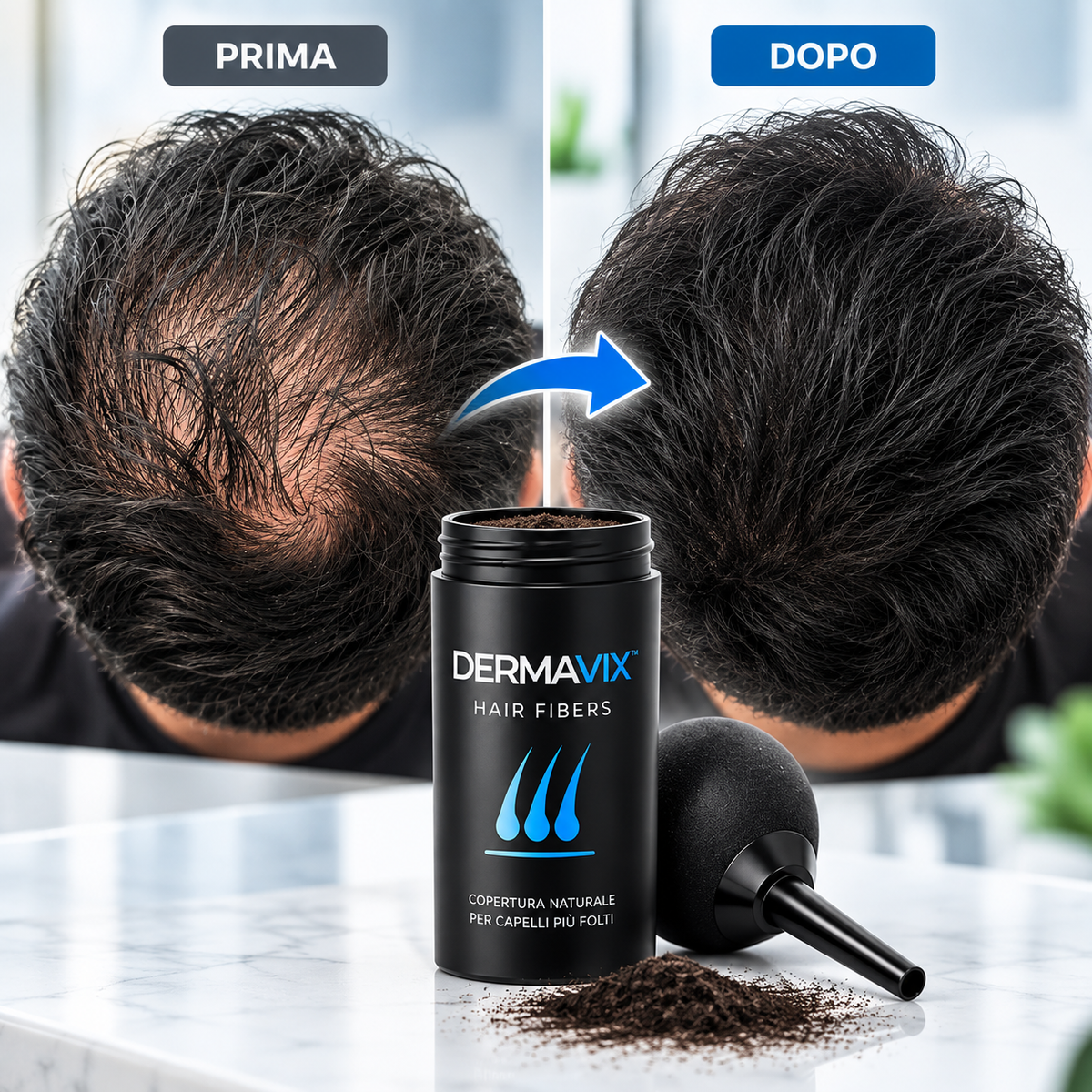 DERMAVYX™ | Fibre Volumizzanti per Capelli e Barba