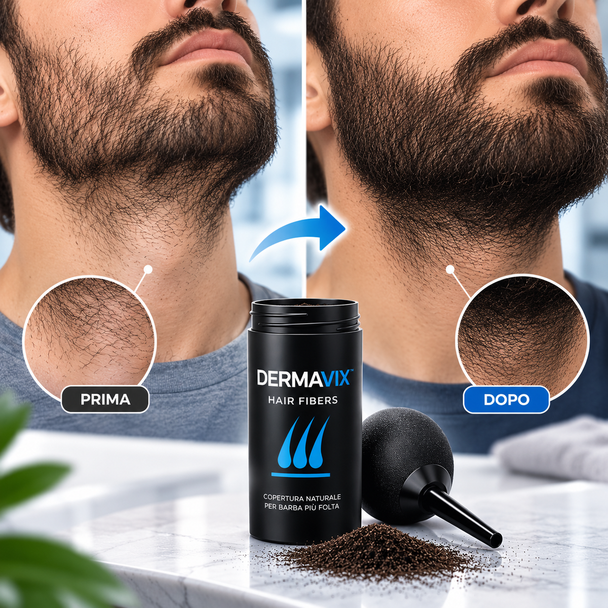 DERMAVYX™ | Fibre Volumizzanti per Capelli e Barba