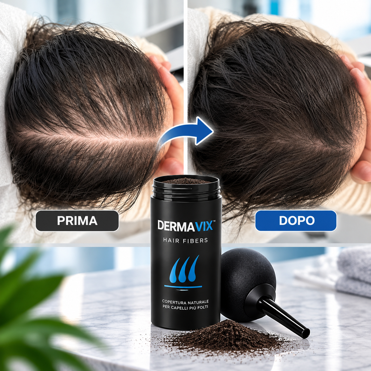 DERMAVYX™ | Fibre Volumizzanti per Capelli e Barba